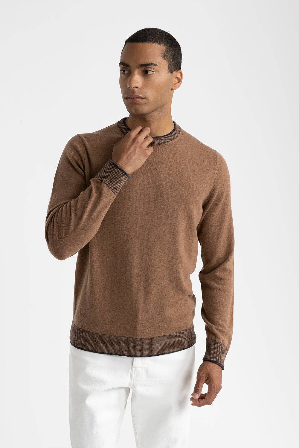 Peserico Maglia girocollo in lana, seta e cashmere