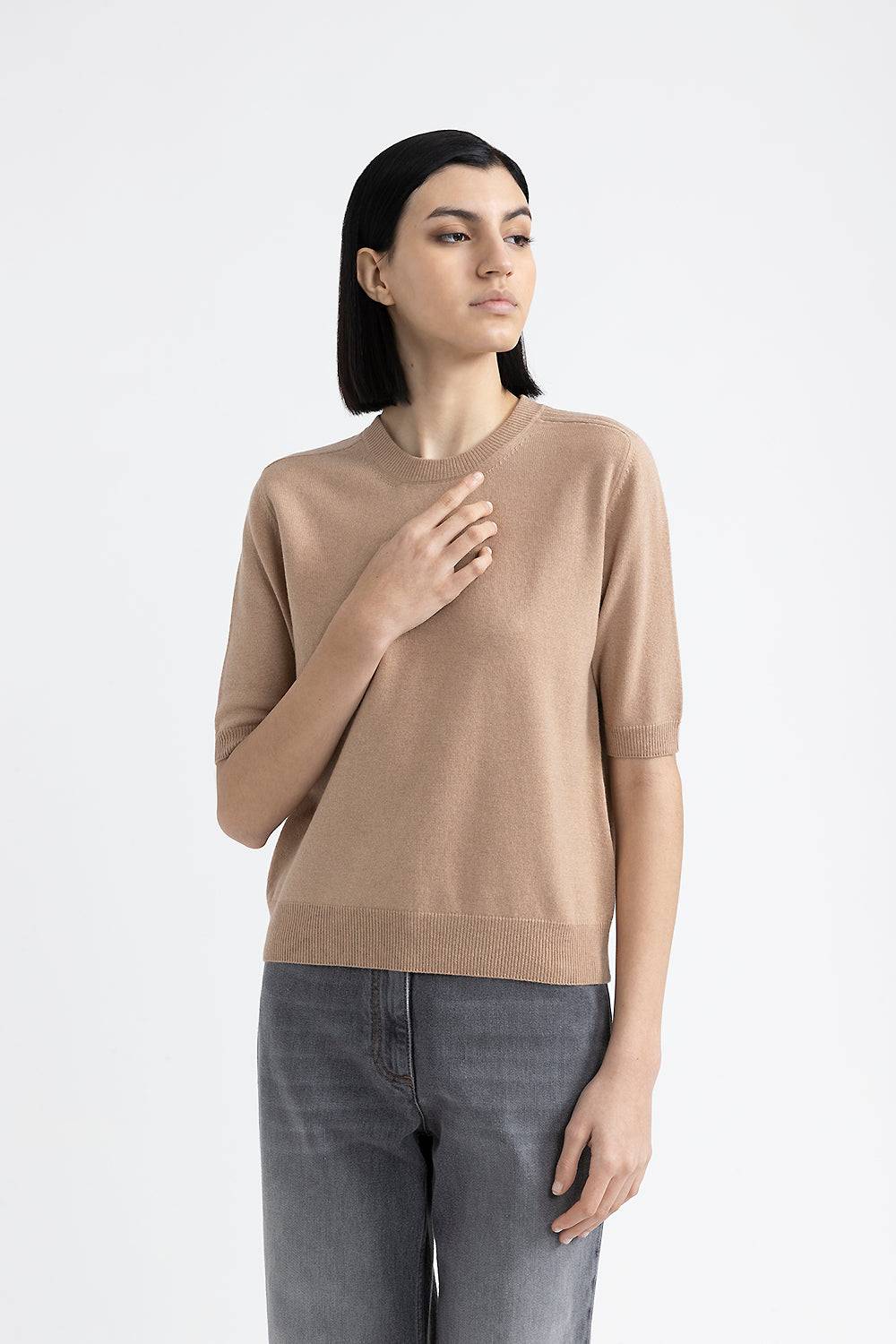 Peserico Maglia girocollo in lana, seta e cashmere