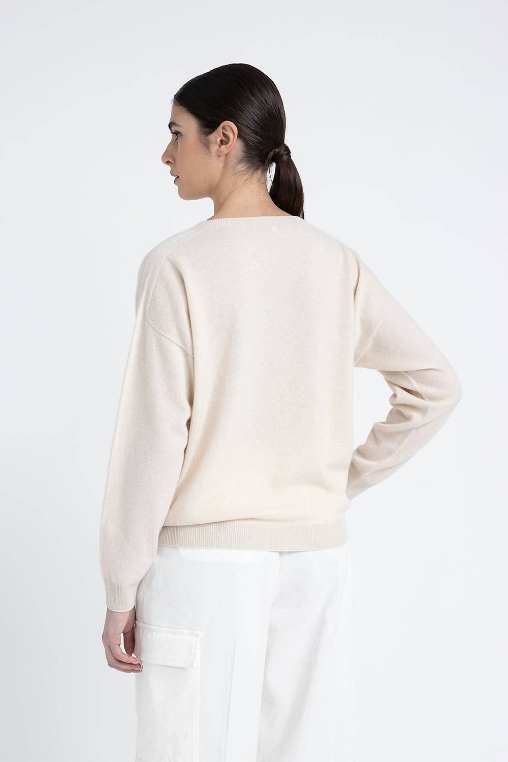 Peserico Maglia Girocollo In Puro Cashmere E Lurex