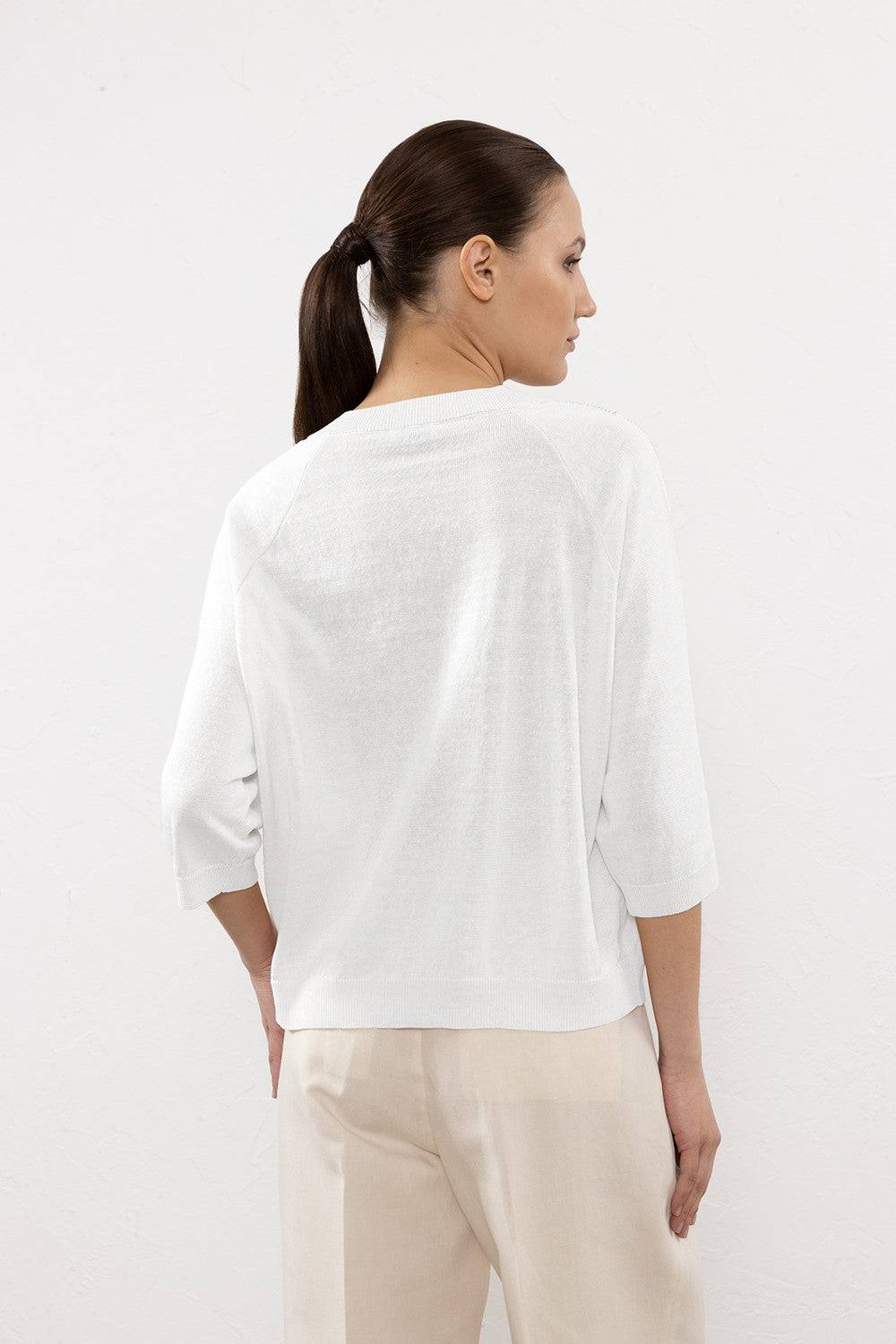 Peserico Maglia In Filato Di Lino Cotone Crepe