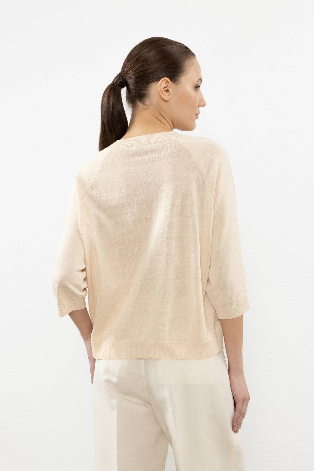 Peserico Maglia In Filato Di Lino Cotone Crepe