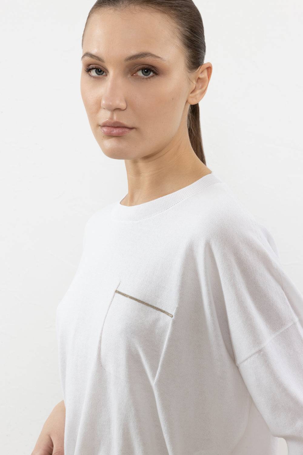 Peserico Maglia In Filato Di Puro Cotone Crepe