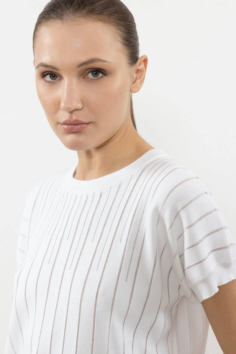 Peserico Maglia In Filato Di Puro Cotone Crepe