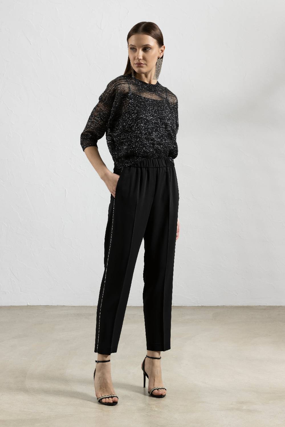 Peserico Maglia In Filato Fiammato Lino E Lurex