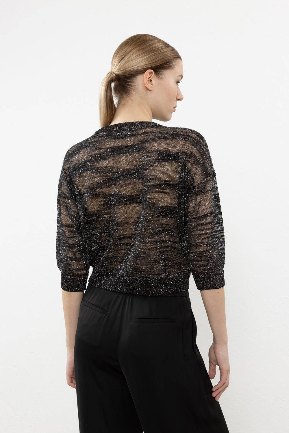 Peserico Maglia In Filato Fiammato Lino E Lurex