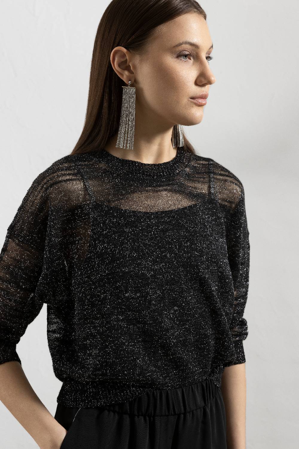 Peserico Maglia In Filato Fiammato Lino E Lurex