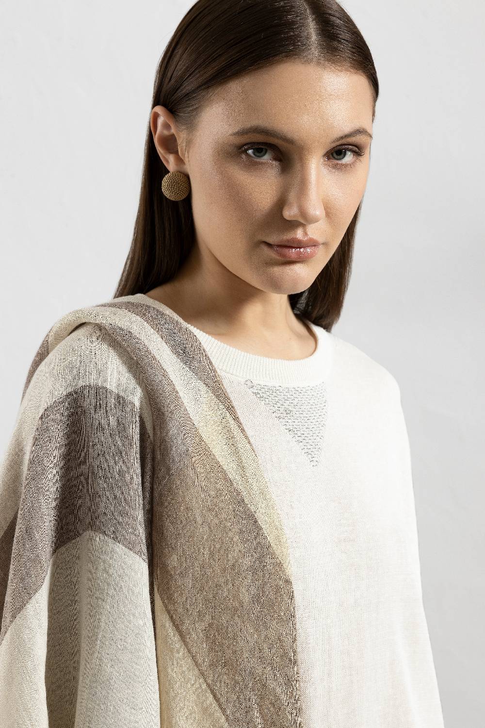 Peserico Maglia In Filato Lino Cotone E Punto Luce