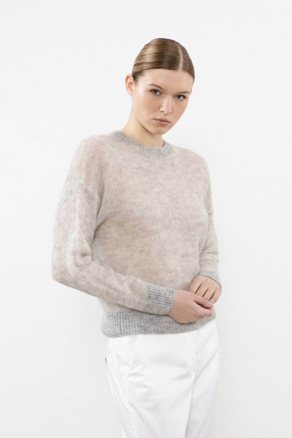 Peserico Maglia in filato nuvola misto alpaca suri