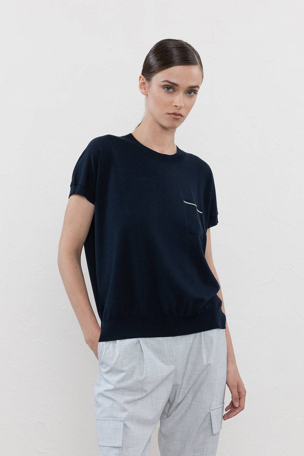 Peserico Maglia In Filato Puro Cotone