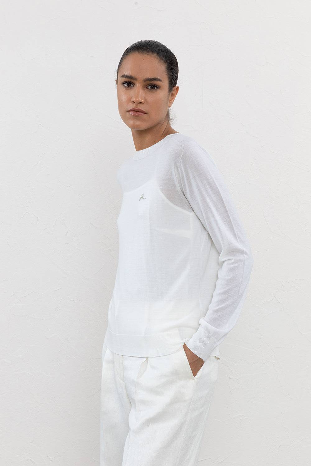 Peserico Maglia in rasato di lana merinos