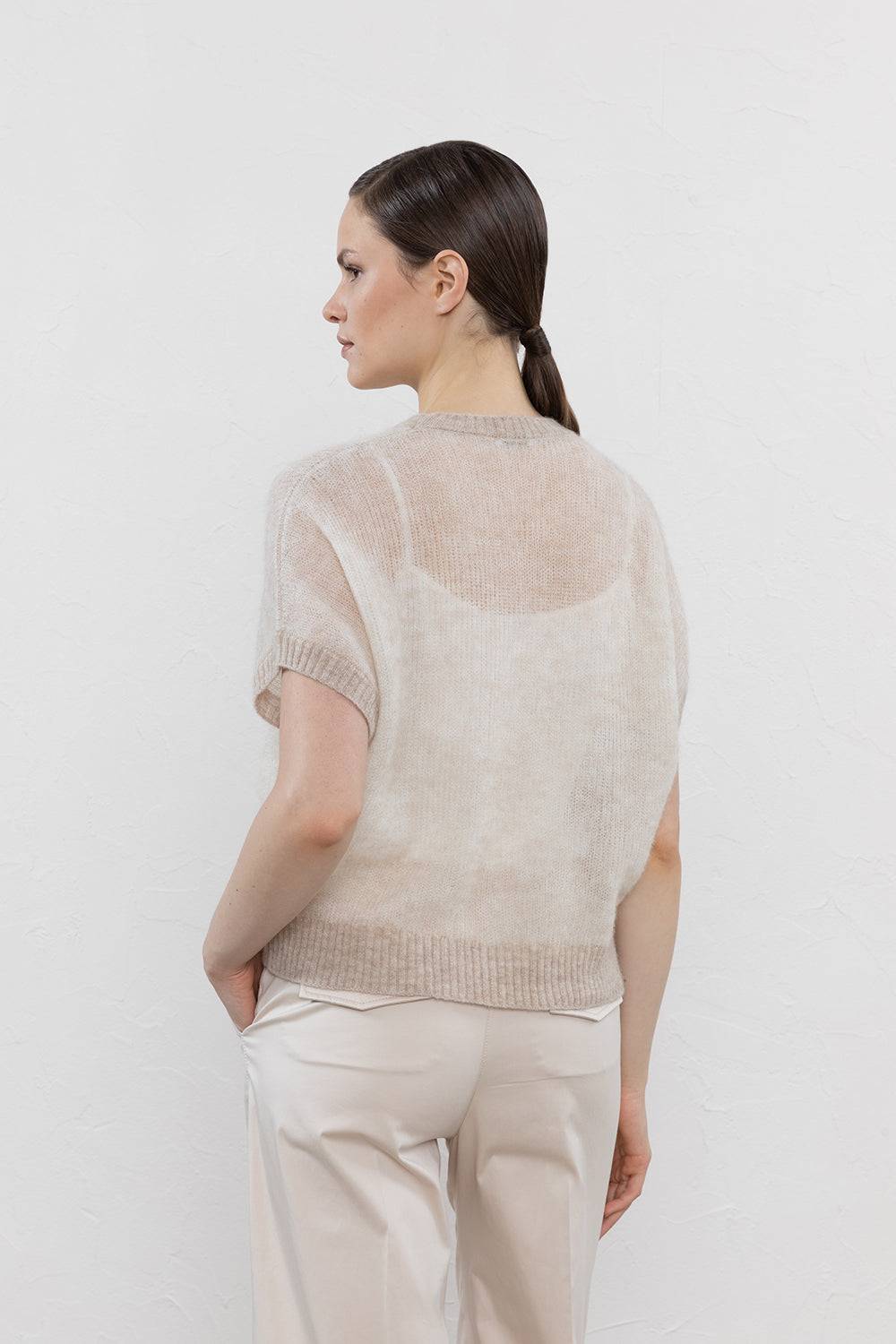 Peserico Maglia Maniche Corte In Alpaca Suri