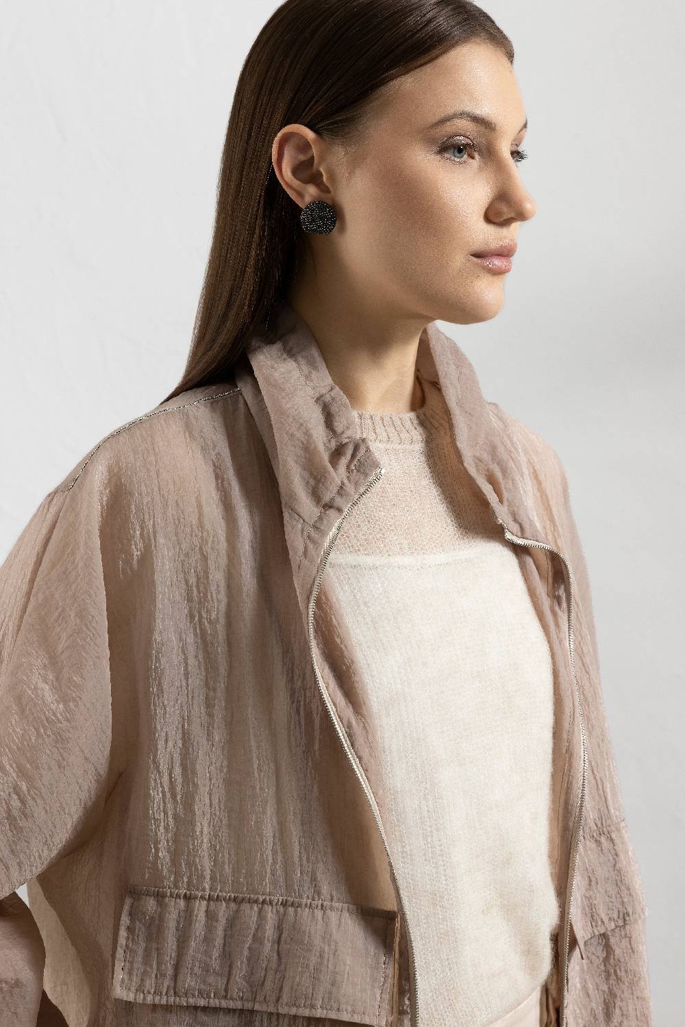 Peserico Maglia Maniche Corte In Alpaca Suri