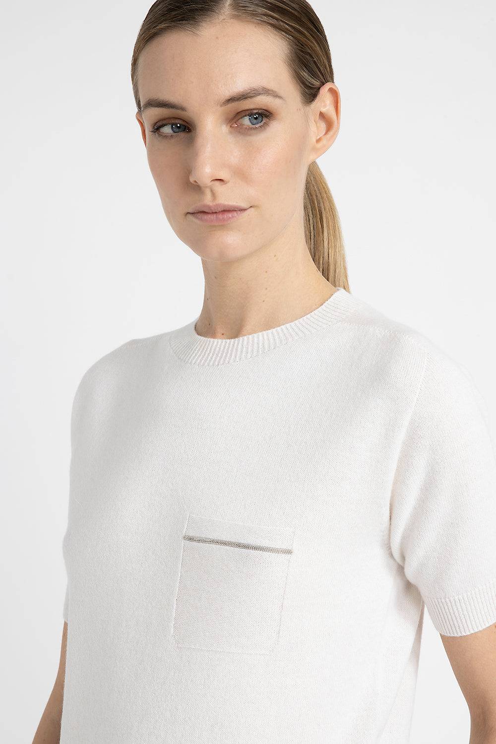Peserico Maglia Maniche Corte In Puro Cashmere