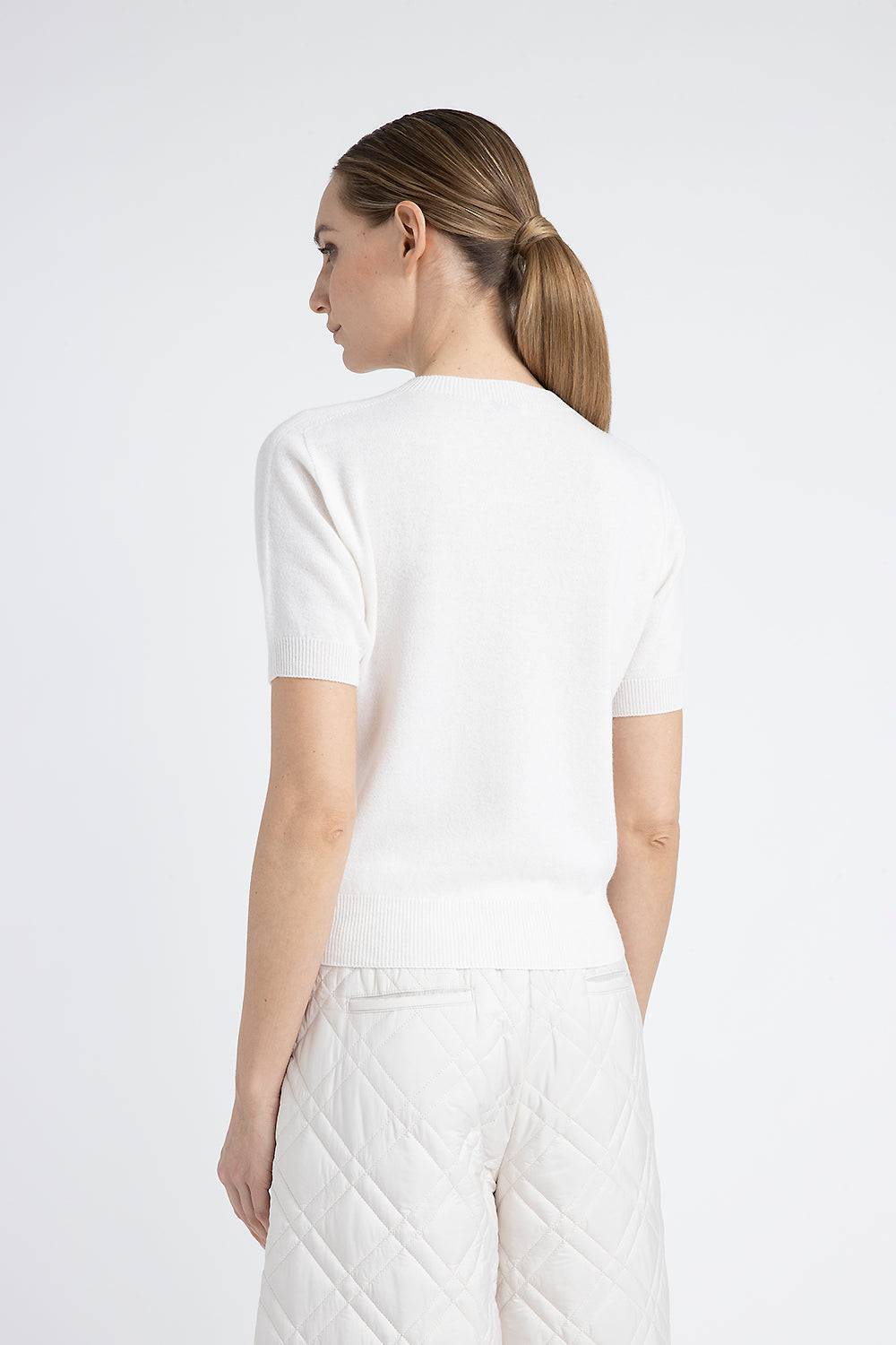 Peserico Maglia Maniche Corte In Puro Cashmere