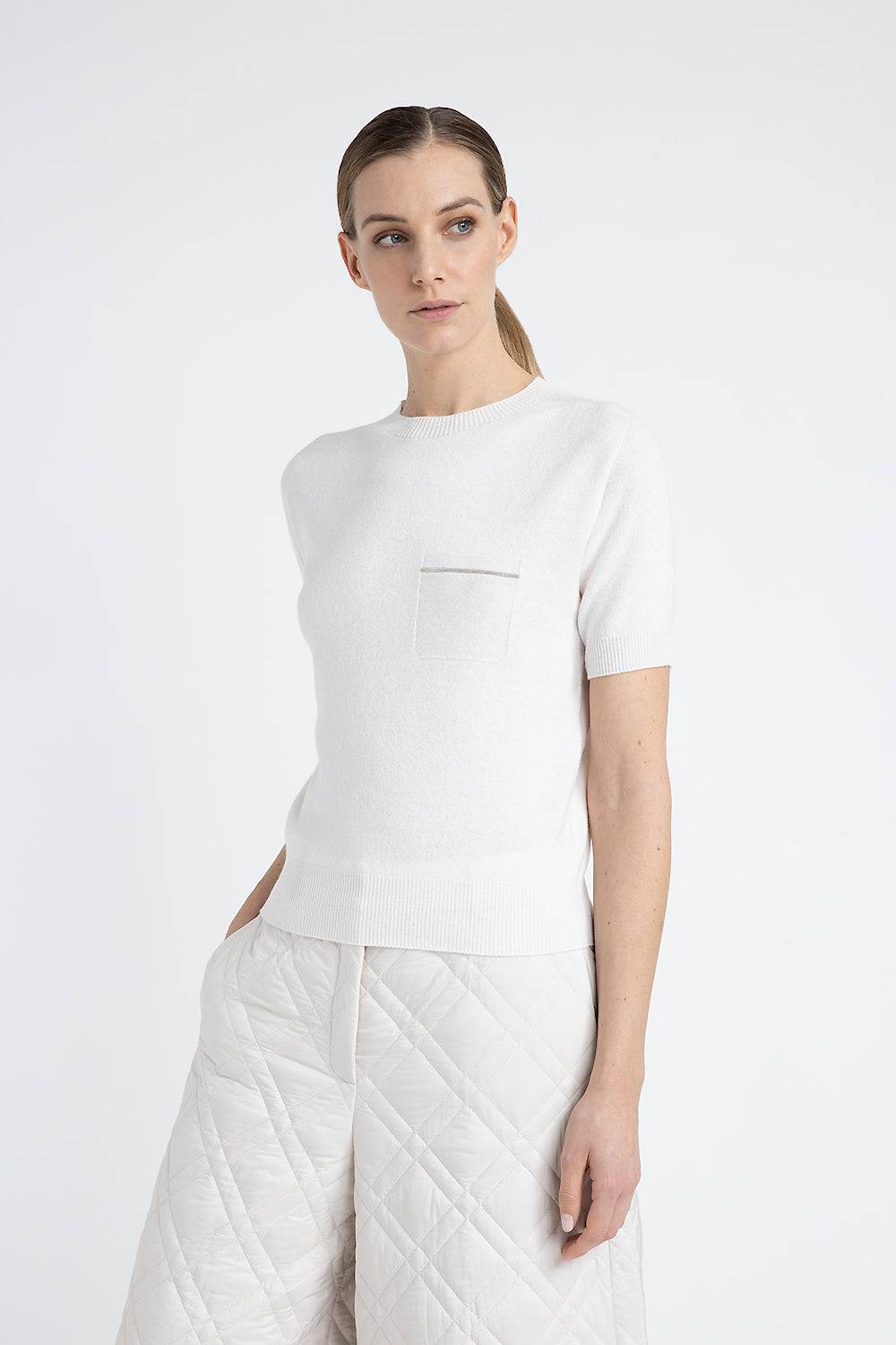 Peserico Maglia maniche corte in puro cashmere