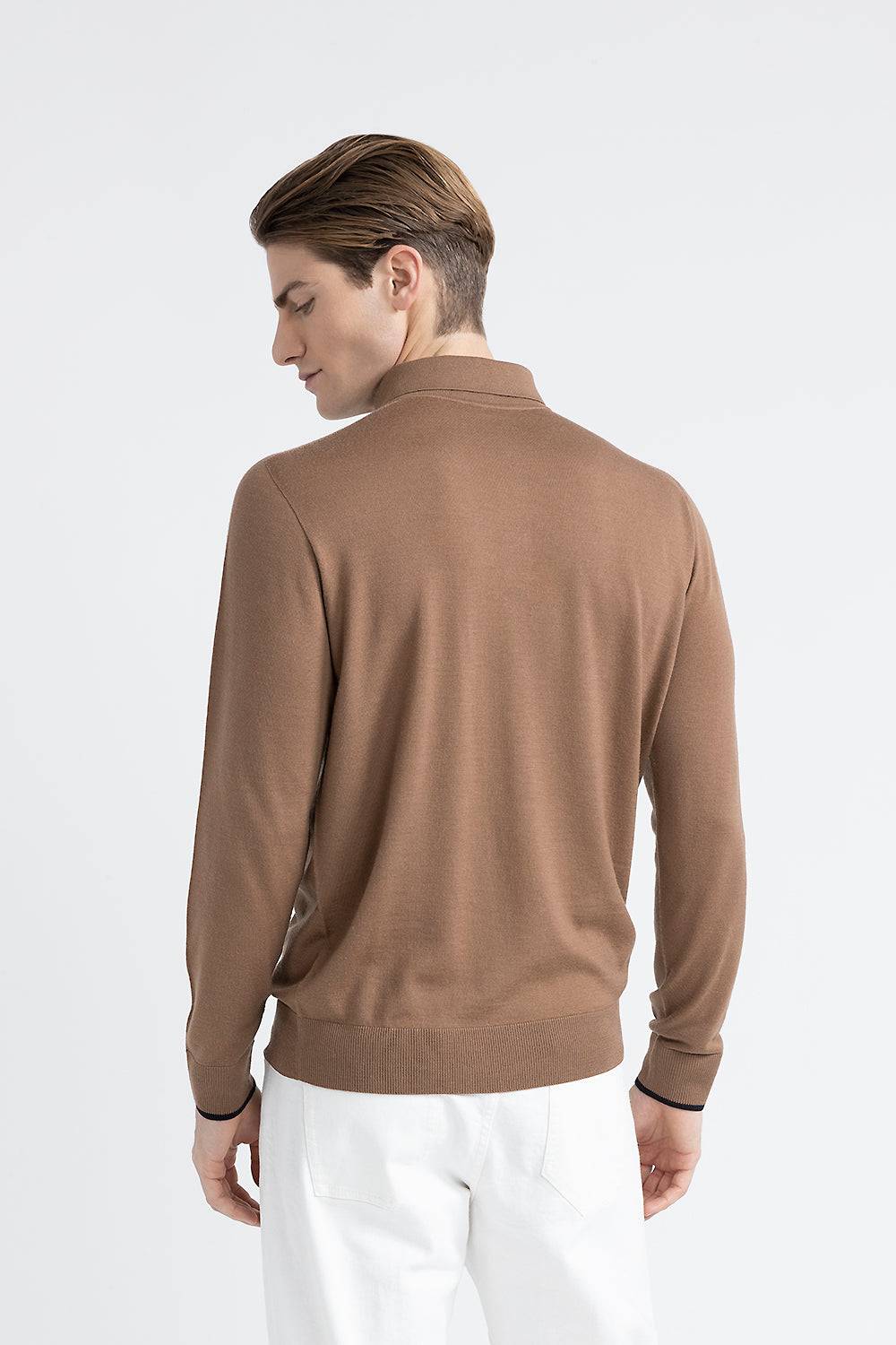 Peserico Maglia Scollo A Polo In Pura Lana Vergine