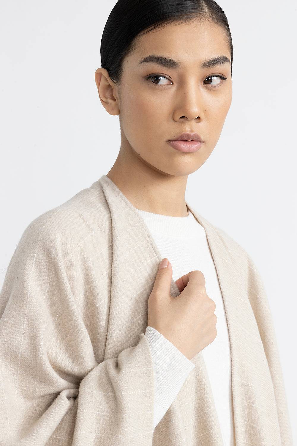 Peserico Mantella In Lana, Cashmere E Paillettes