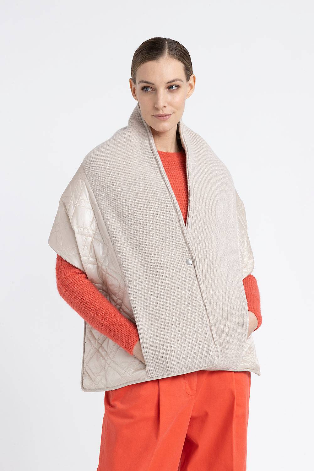 Peserico Maxi Sciarpa Trapuntata Laminata