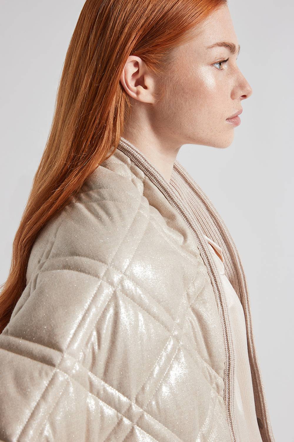 Peserico Maxi Sciarpa Trapuntata Laminata