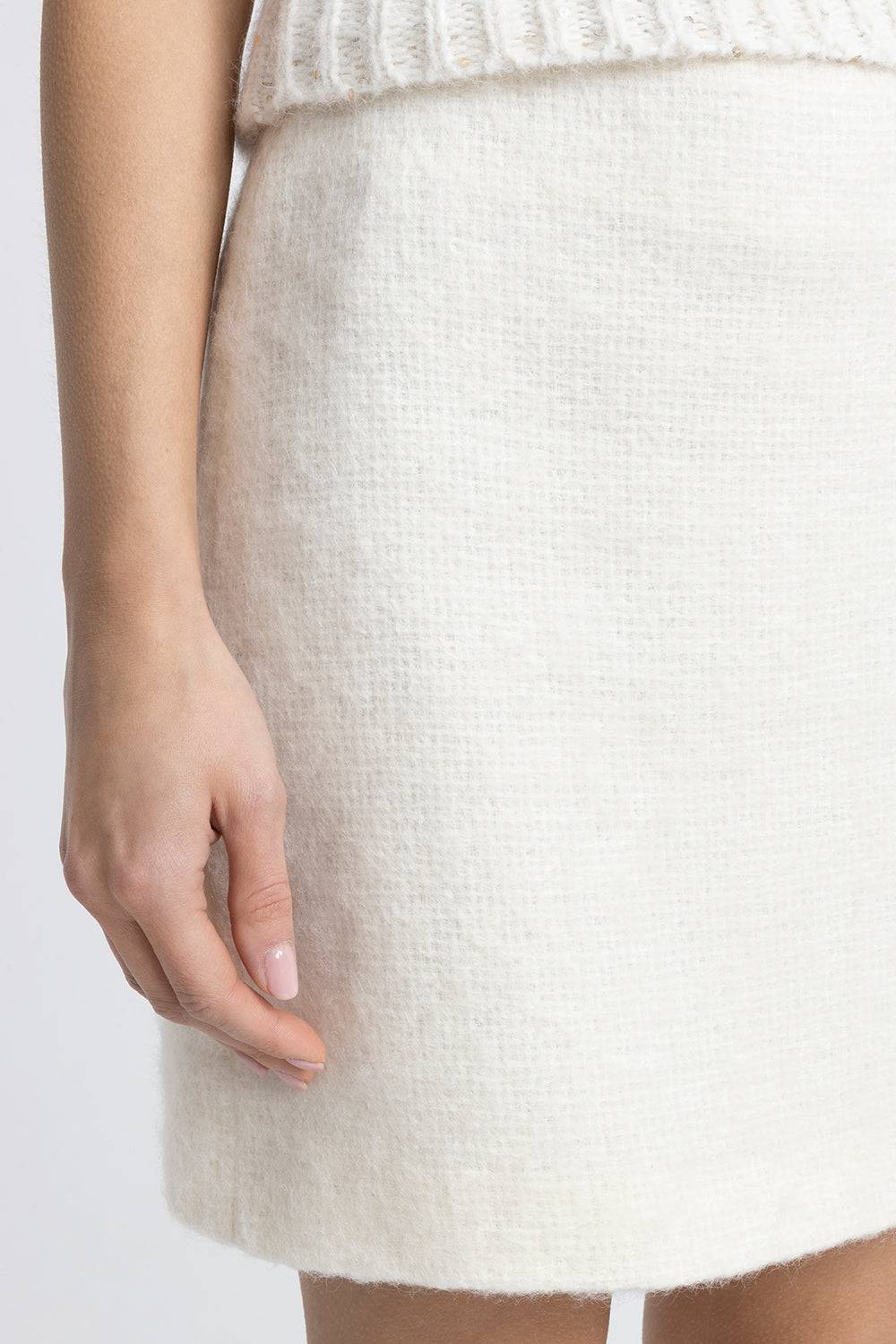 Peserico Minigonna A Pelo Lungo Di Lana E Mohair