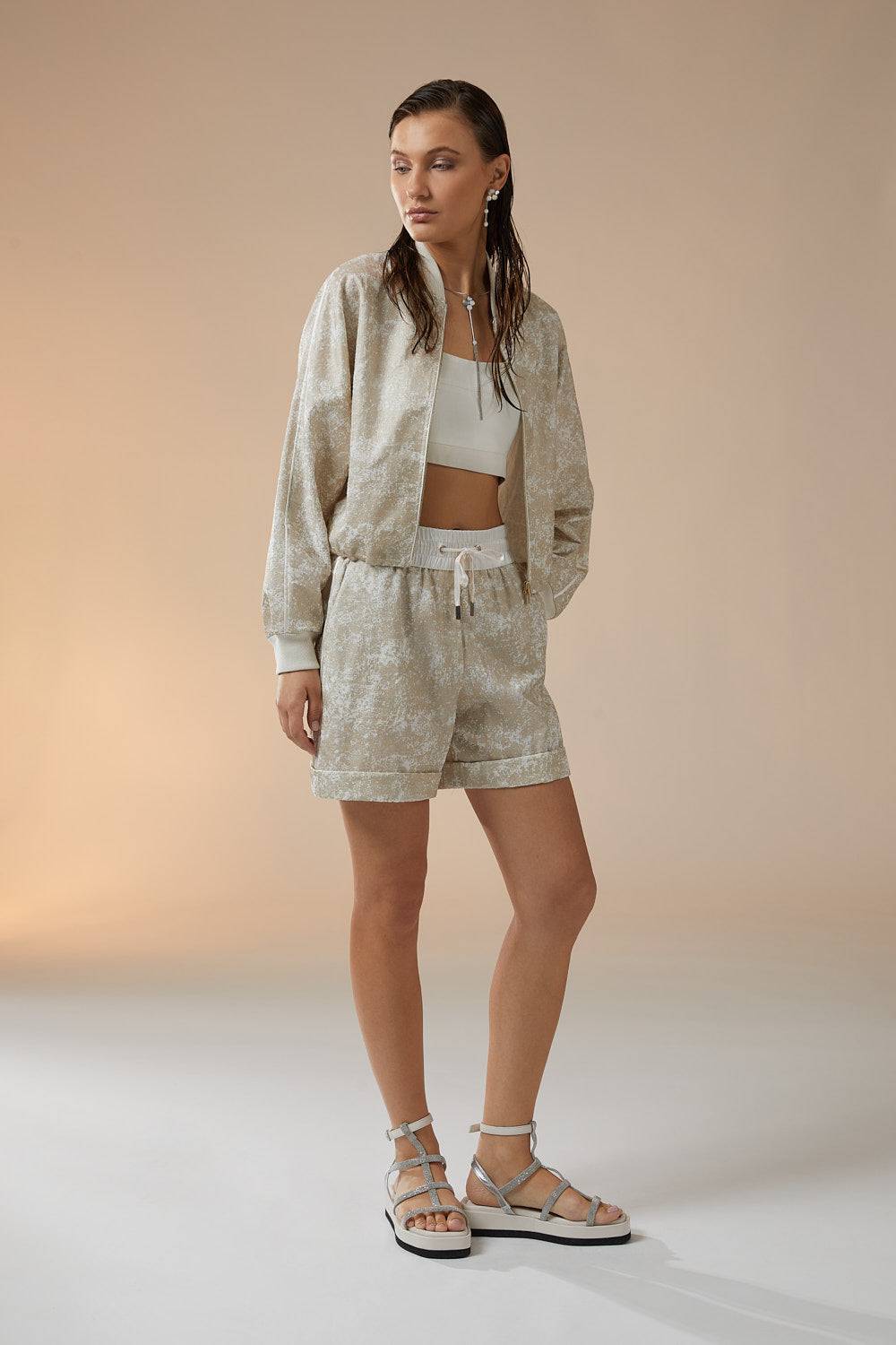 Peserico Pantaloncini In Lino Con Elastico In Vita