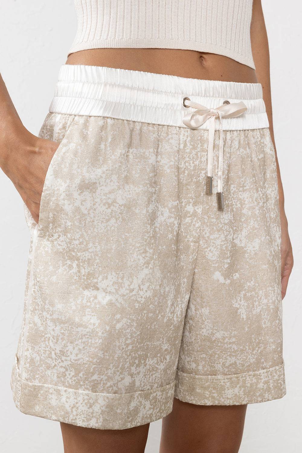 Peserico Pantaloncini In Lino Con Elastico In Vita