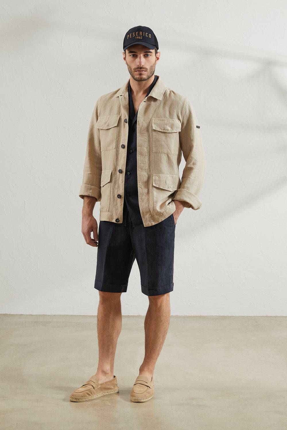 Peserico Pantaloncini In Tela Di Lino