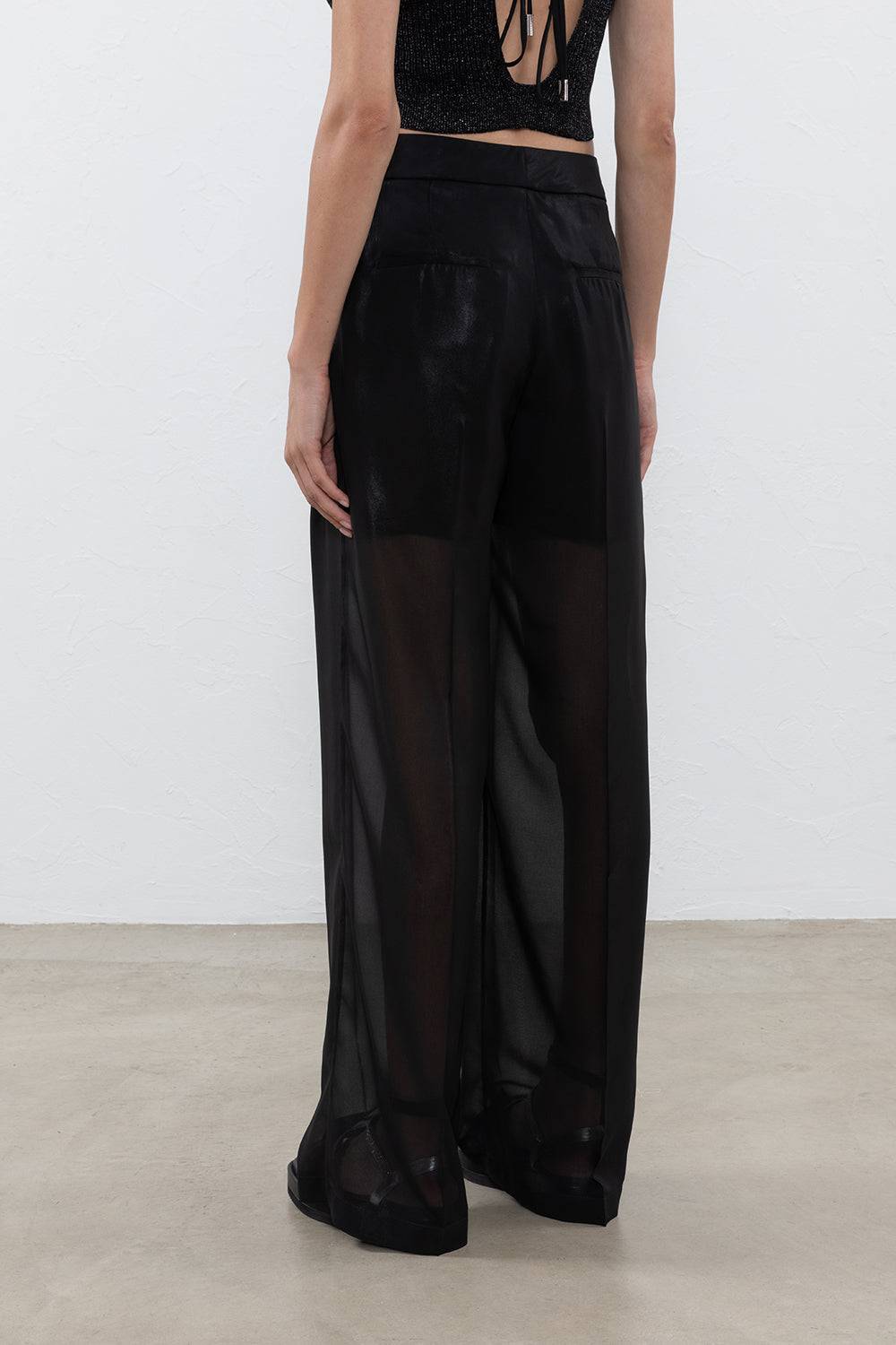 Peserico Pantalone A Palazzo In Leggero Chiffon