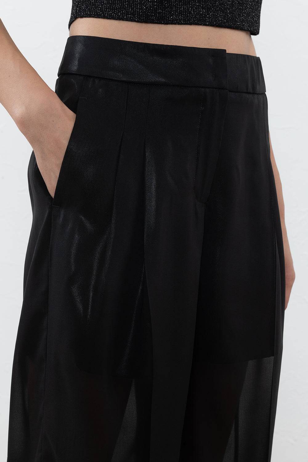 Peserico Pantalone A Palazzo In Leggero Chiffon