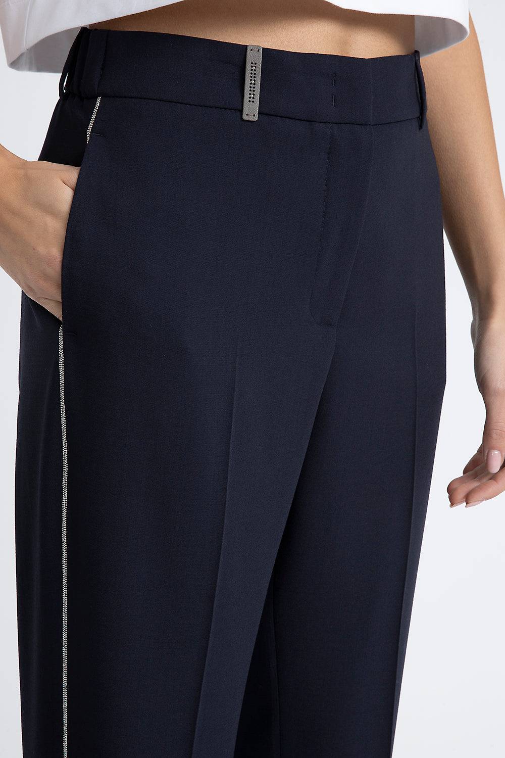 Peserico Pantalone A Sigaretta In Lana Tecnica