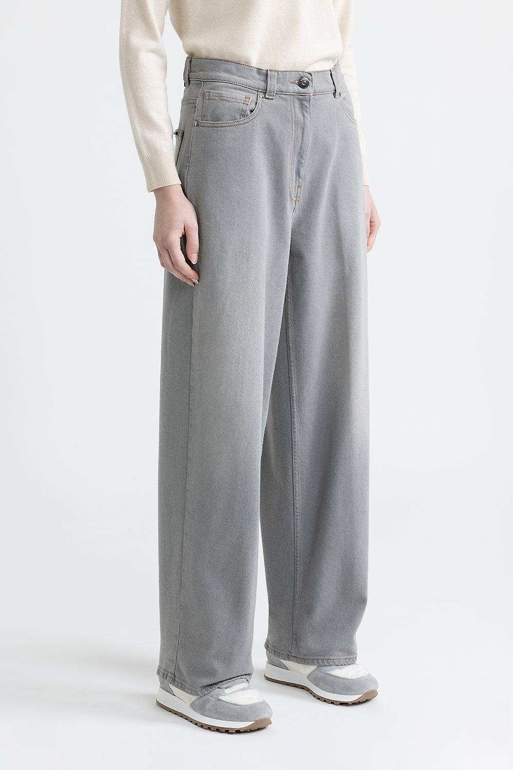 Peserico Pantalone baggy over in denim