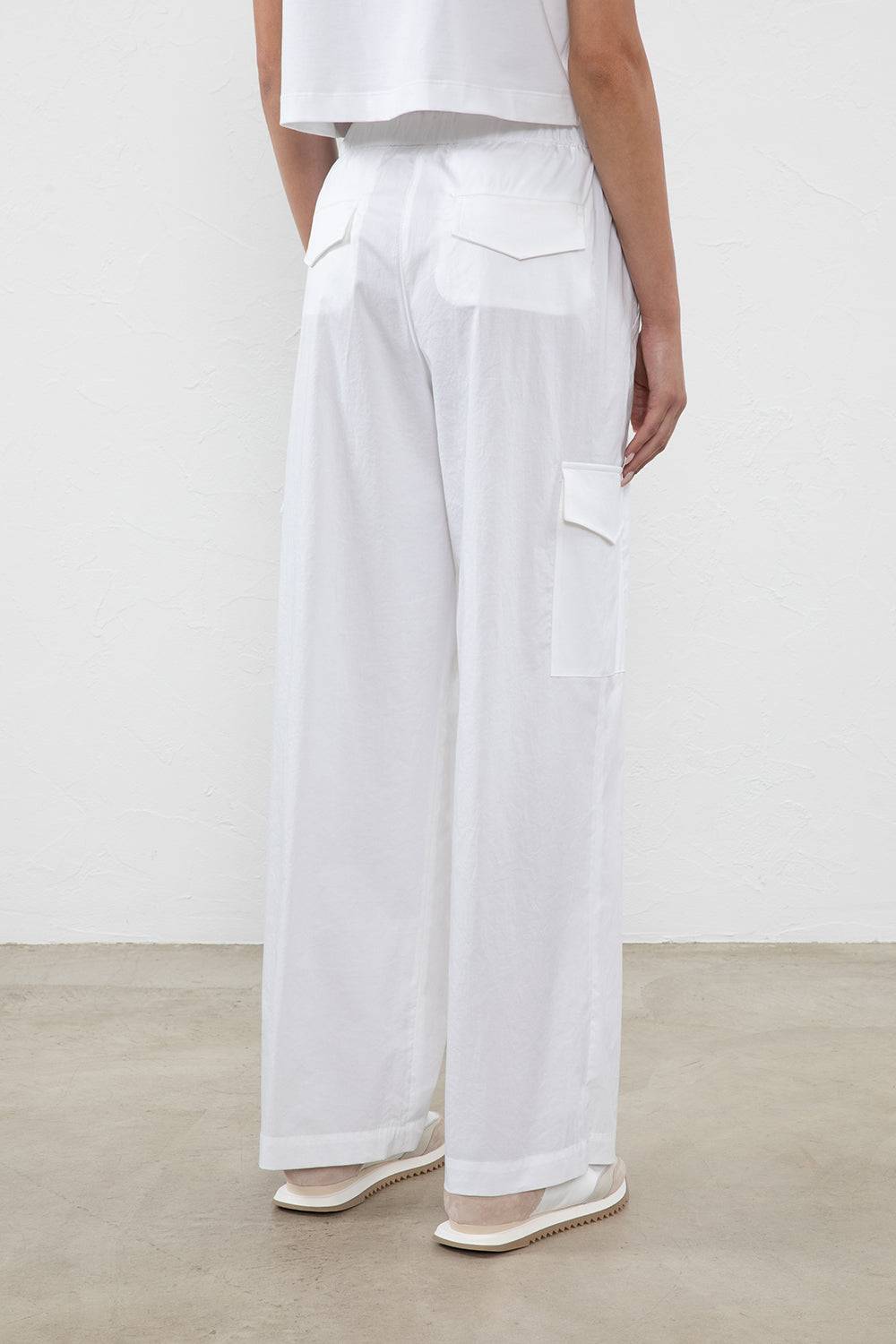 Peserico Pantalone Cargo In Leggero Raso Di Cotone