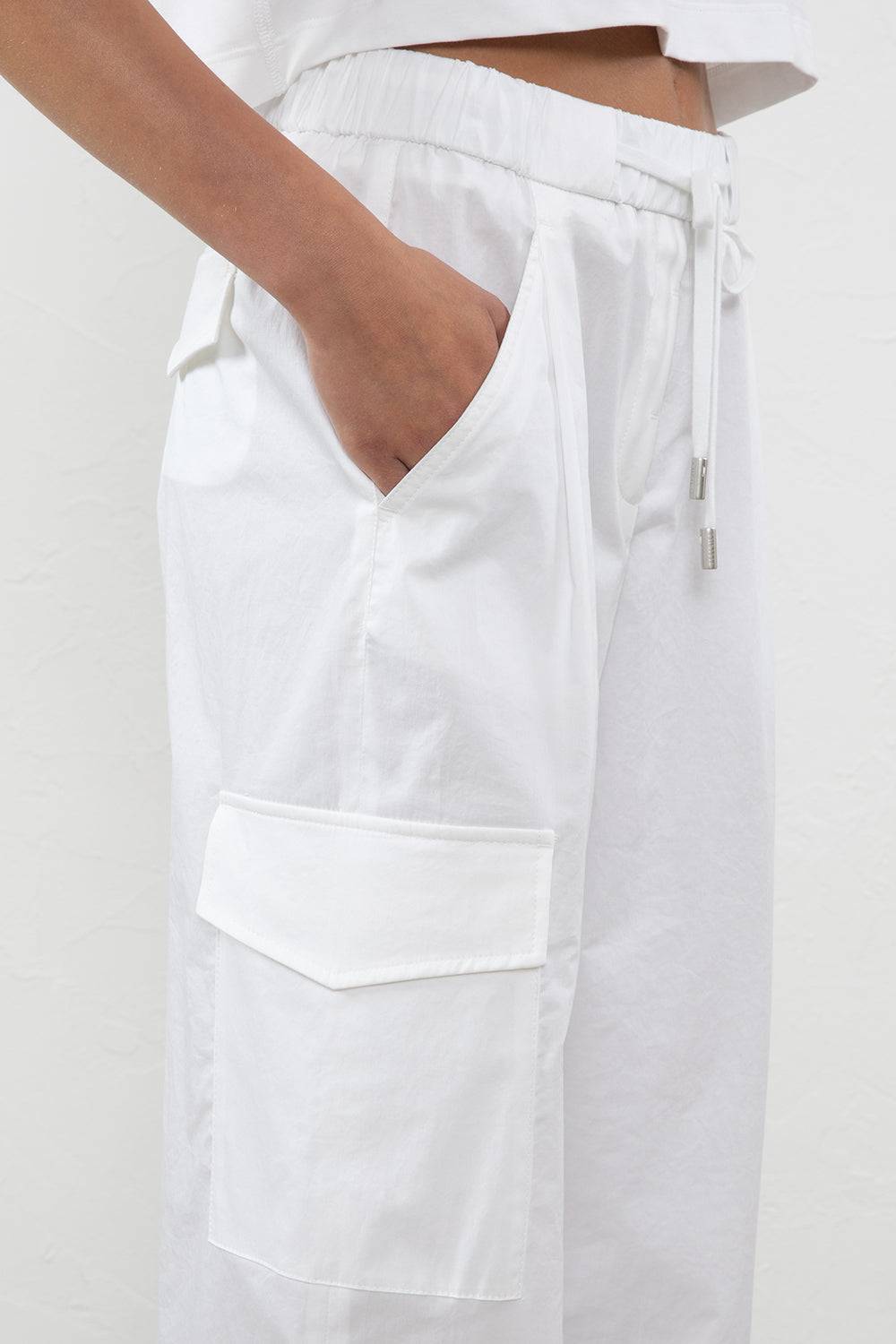 Peserico Pantalone Cargo In Leggero Raso Di Cotone