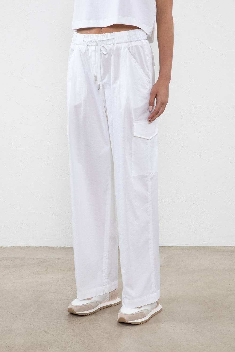 Peserico Pantalone cargo in leggero raso di cotone