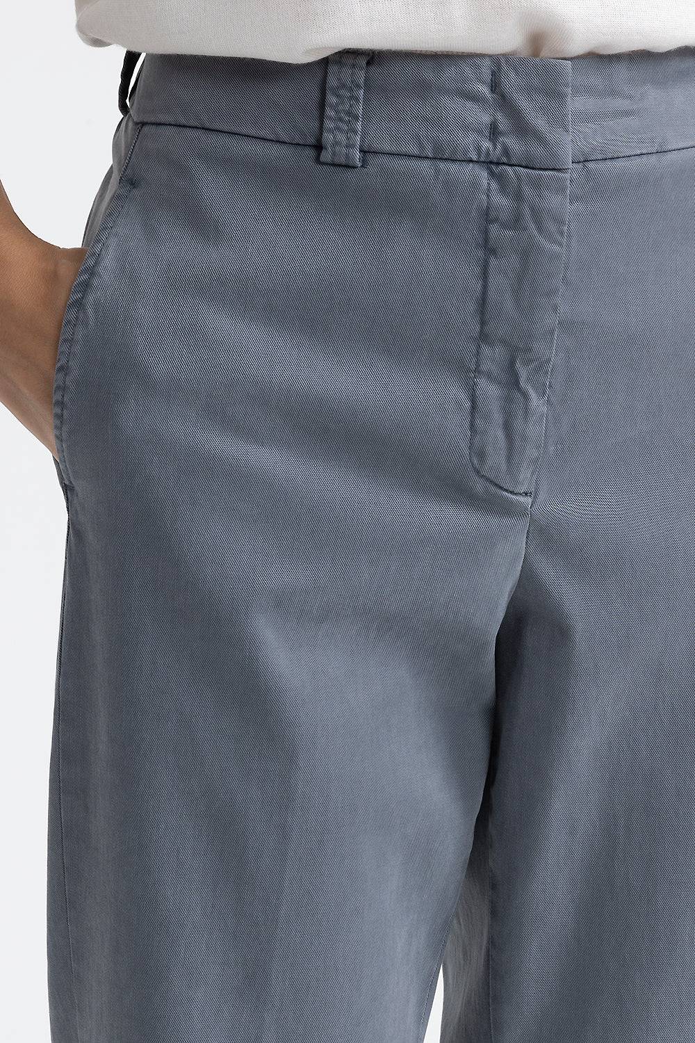 Peserico Pantalone Carrot In Gabardina Mano Pesca