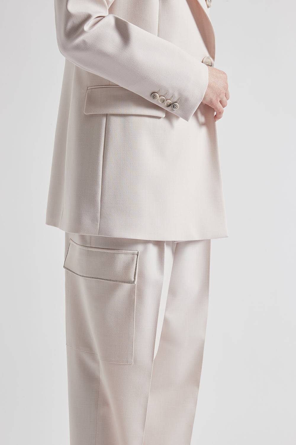 Peserico Pantalone Carrot In Twill Di Lana Tecnica