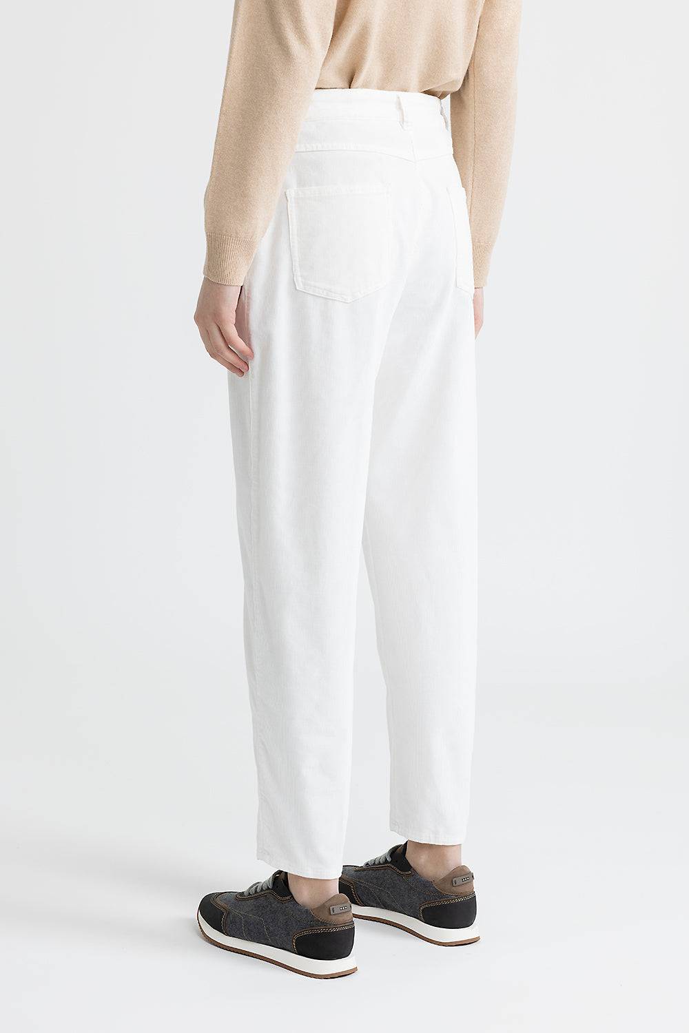 Peserico Pantalone Carrot In Velluto 2000 Righe