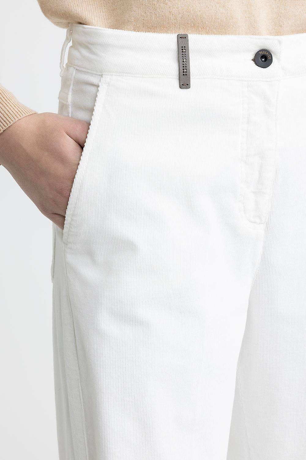 Peserico Pantalone Carrot In Velluto 2000 Righe