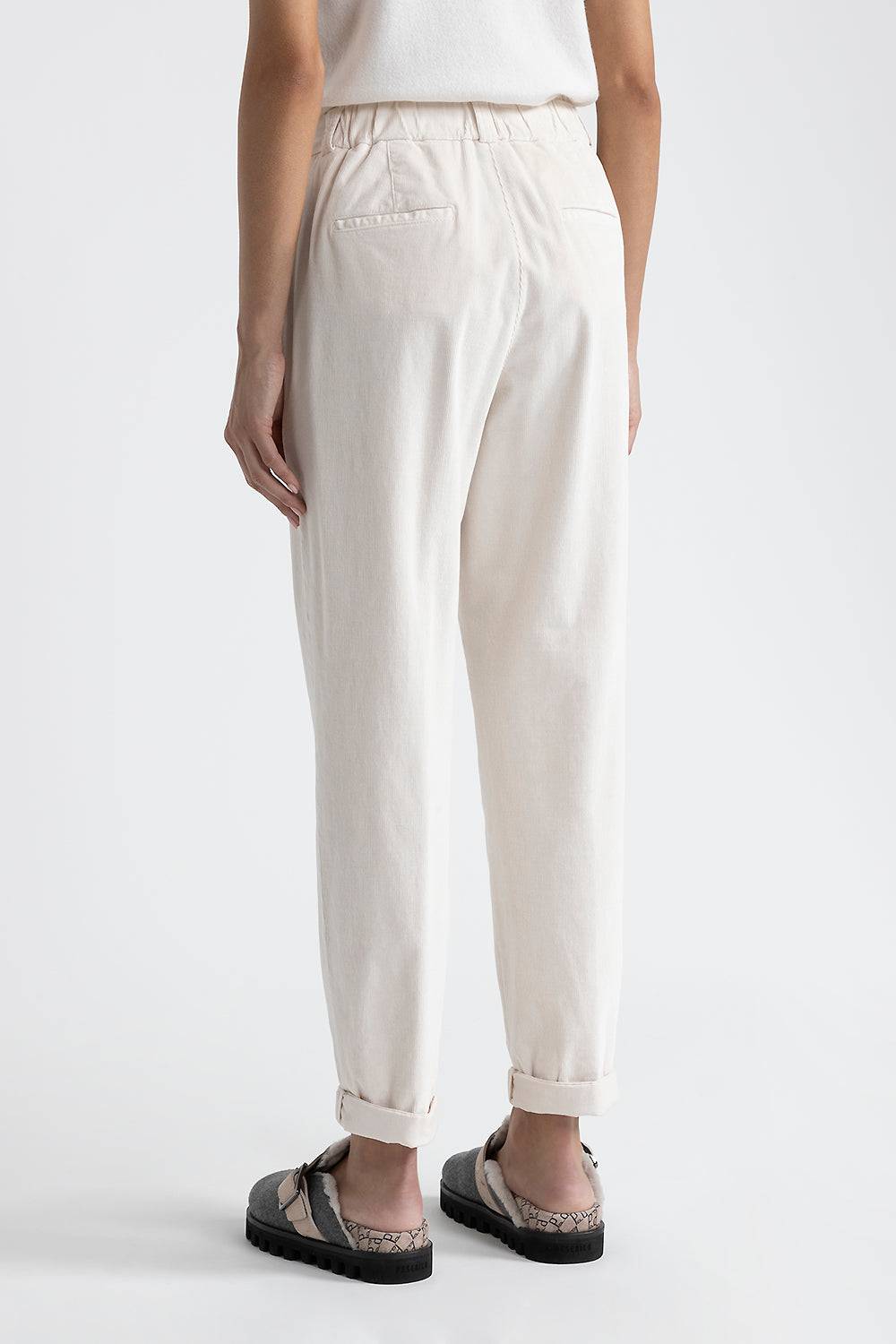 Peserico Pantalone Carrot In Velluto 2000 Righe