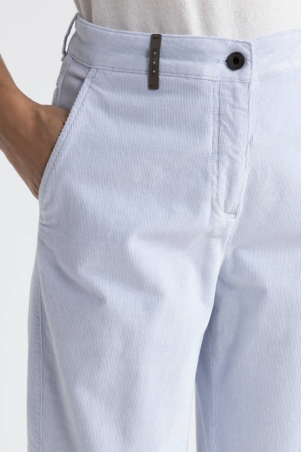 Peserico Pantalone Carrot In Velluto 2000 Righe