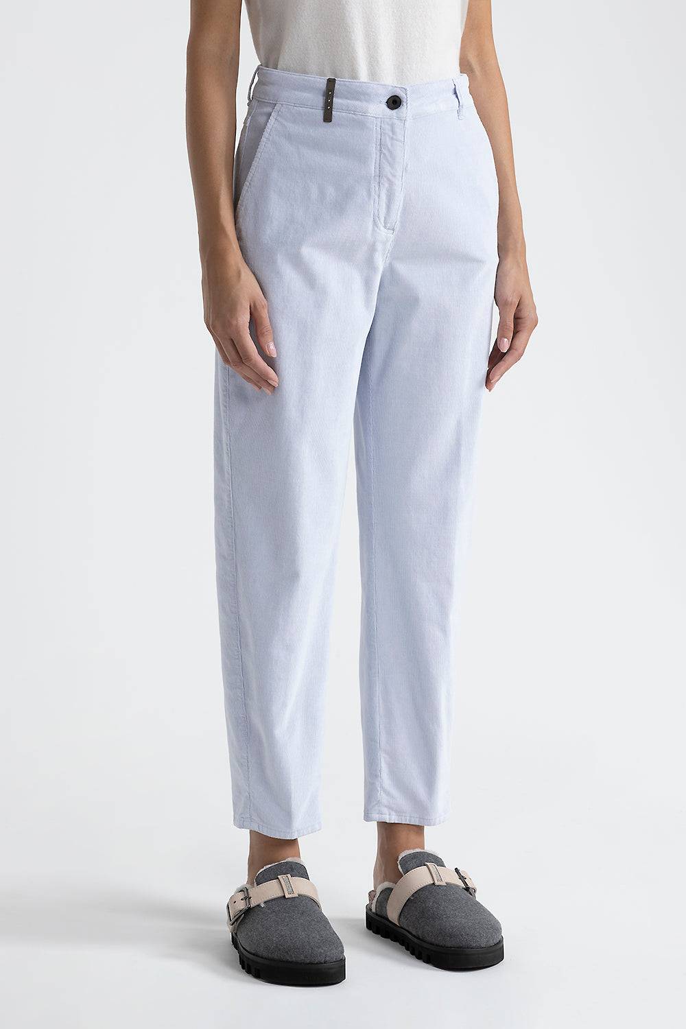 Peserico Pantalone carrot in velluto 2000 righe