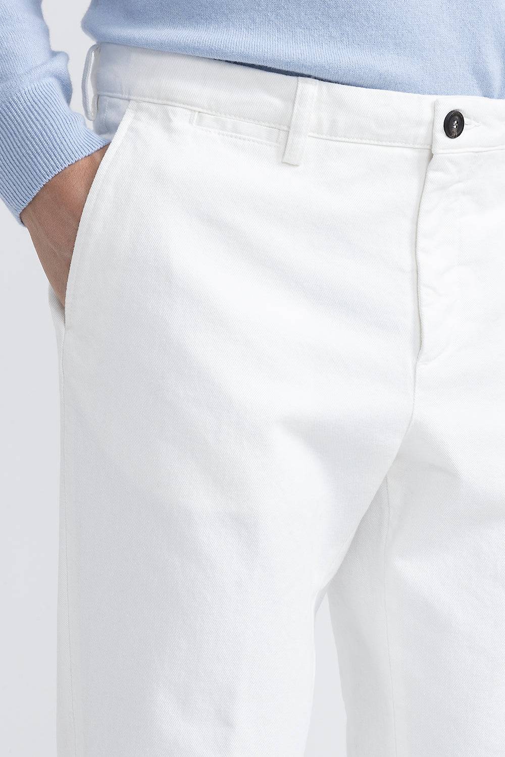 Peserico Pantalone Chino In Bull Denim Bianco
