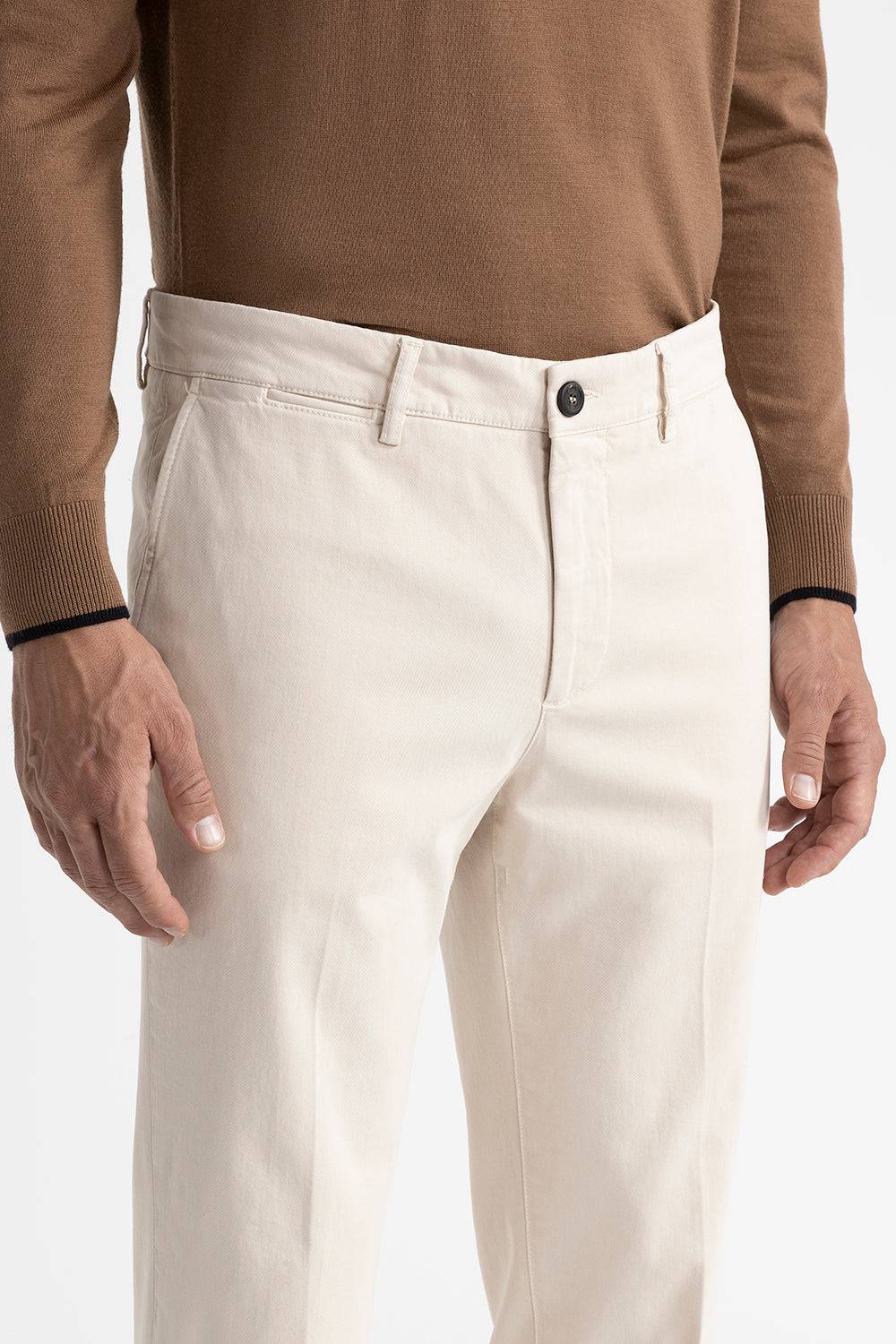 Peserico Pantalone Chino In Cotone Stretch
