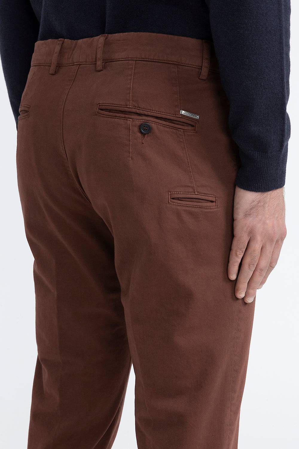 Peserico Pantalone Chino In Cotone Stretch