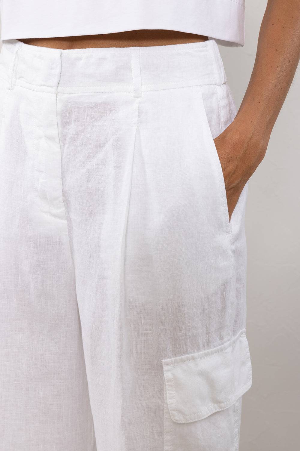 Peserico Pantalone Con Pinces In Puro Lino