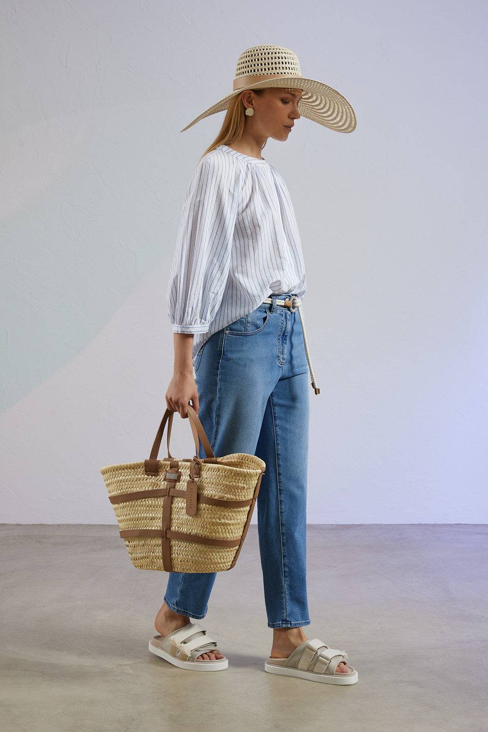 Peserico Pantalone Denim In Cotone Stretch