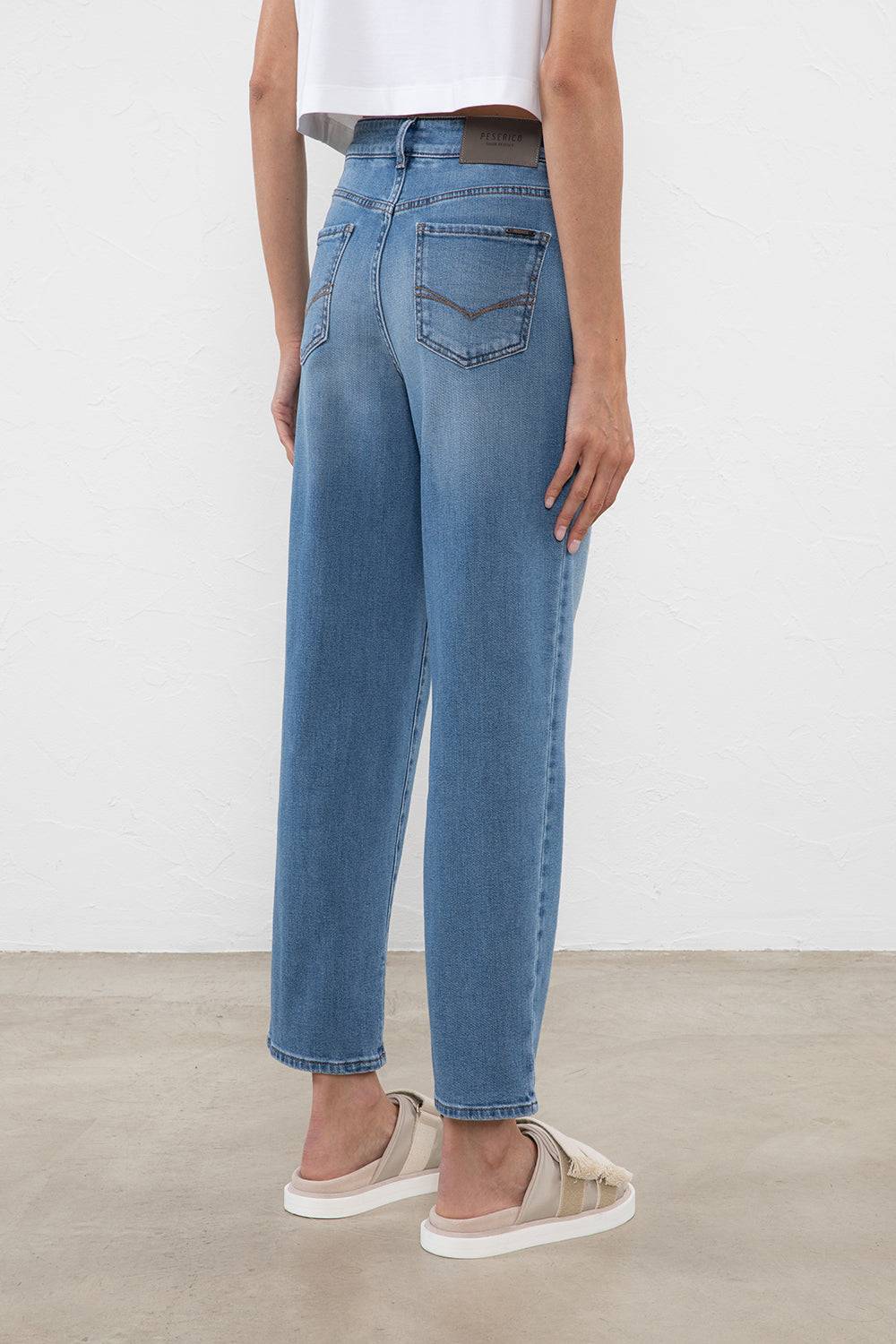 Peserico Pantalone Denim In Cotone Stretch