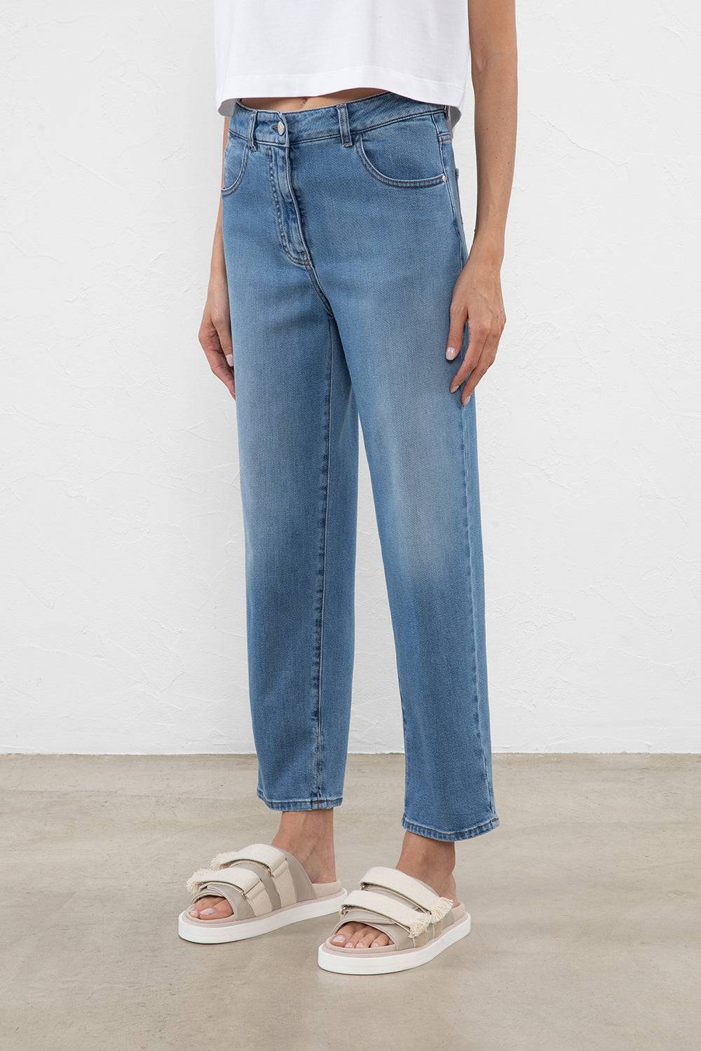 Peserico Pantalone denim in cotone stretch