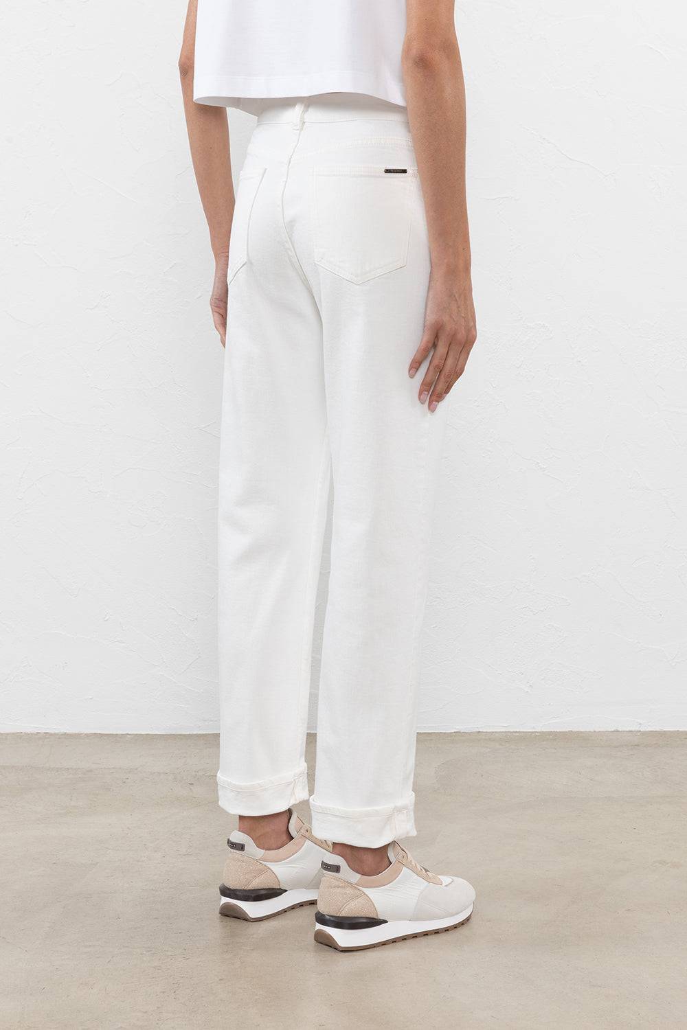 Peserico Pantalone Denim In Drill écru Di Cotone