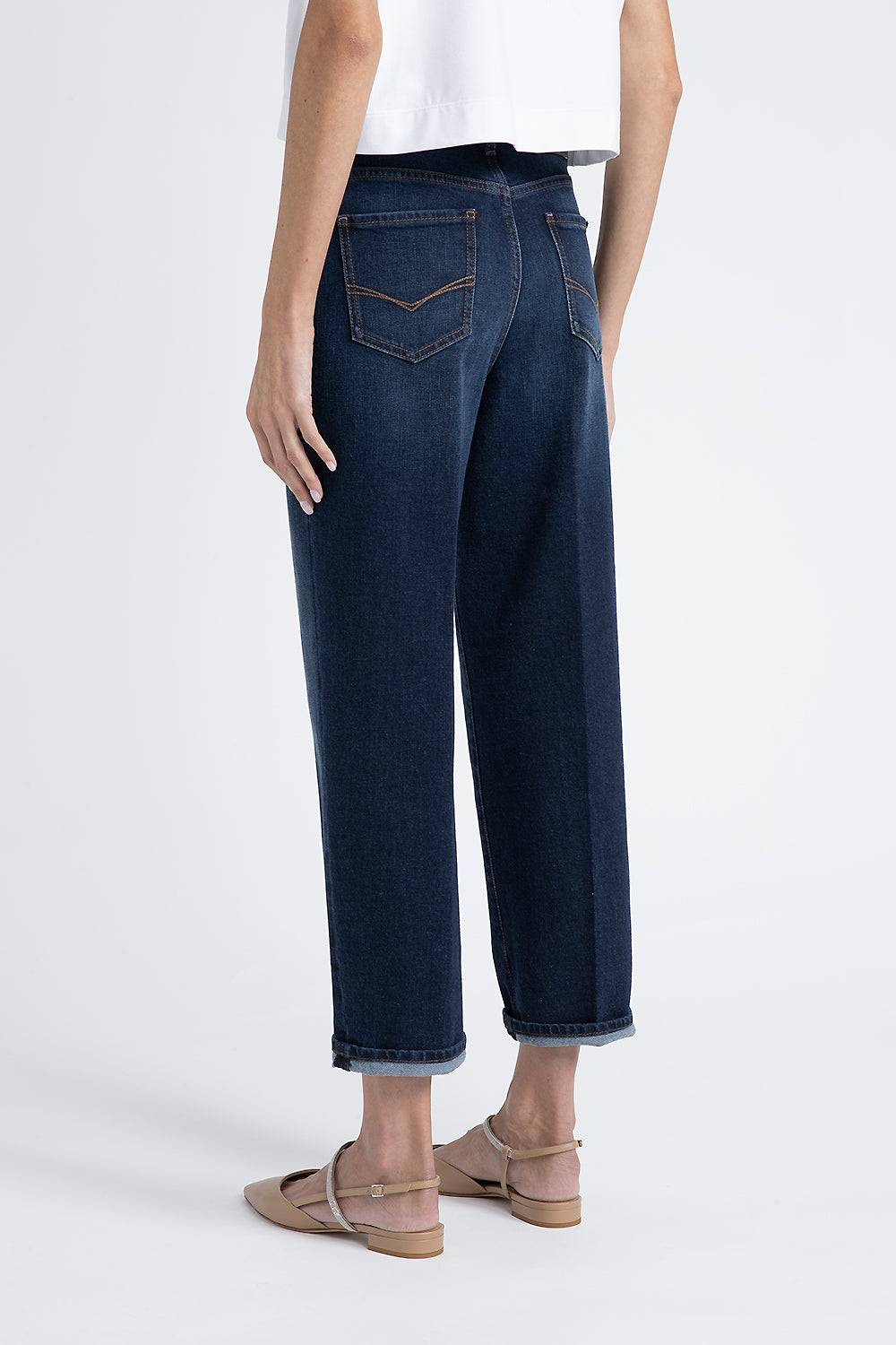 Peserico Pantalone In Denim Di Cotone Stretch